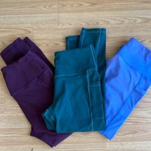 3 pair bundle Senita capri length yoga pants with pockets